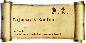 Majercsik Karina névjegykártya